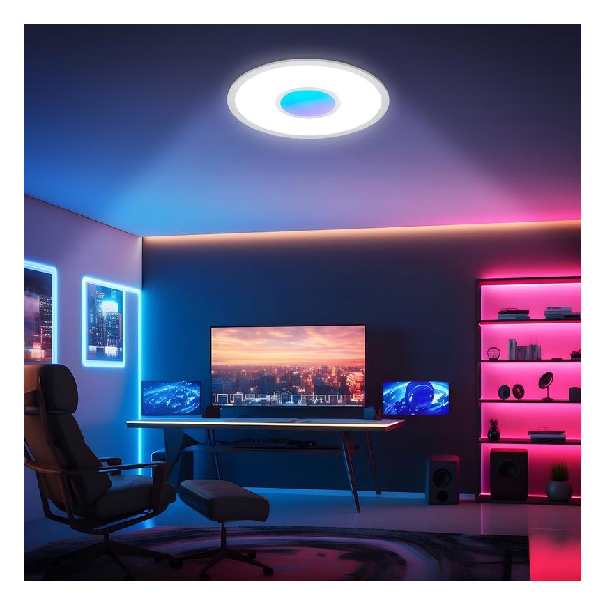 Telefunken 320104TF - LED RGBW ściemnialna oprawa sufitowa LED/21W/230V 3000-6500K śr. 45 cm + pilot zdalnego sterowania