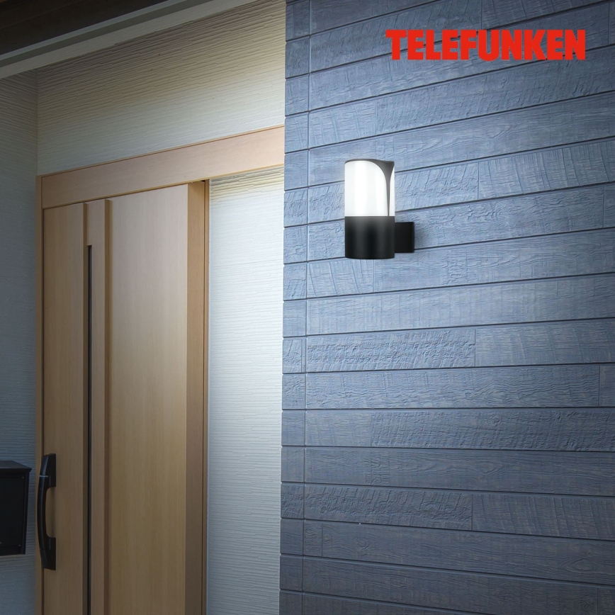 Telefunken 320305TF - Kinkiet zewnętrzny 1xE27/12W/230V IP44 czarny