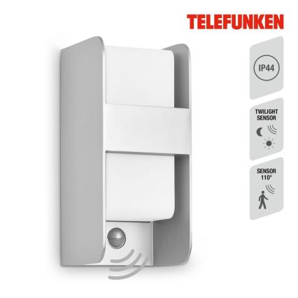 Telefunken 321104TF - Kinkiet zewnętrzny z czujnikiem 1xE27/12W/230V IP44 biały