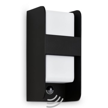 Telefunken 321105TF - Kinkiet zewnętrzny z czujnikiem 1xE27/12W/230V IP44 czarny