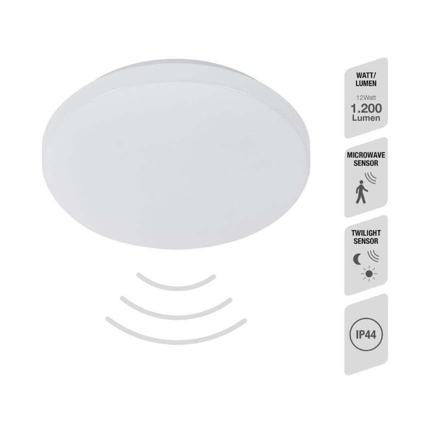 Telefunken 601506TF - LED Plafon łazienkowy z czujnik LED/12W/230V IP44