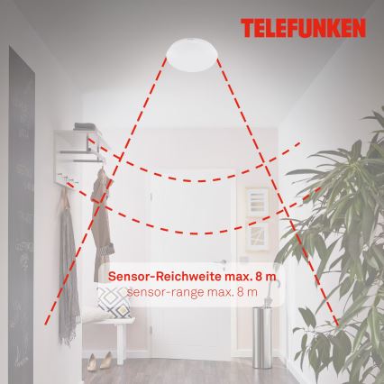 Telefunken 602006TF - LED Plafon łazienkowy z czujnikiem LED/15W/230V IP44 4000K