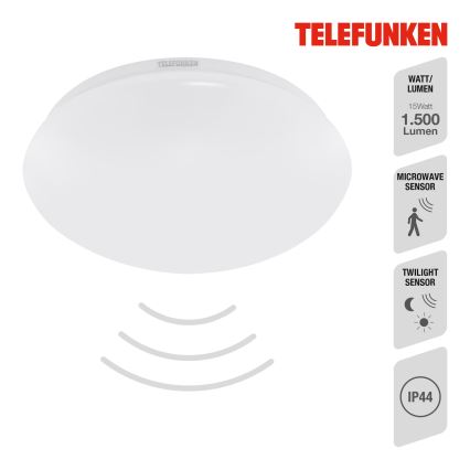 Telefunken 602006TF - LED Plafon łazienkowy z czujnikiem LED/15W/230V IP44 4000K