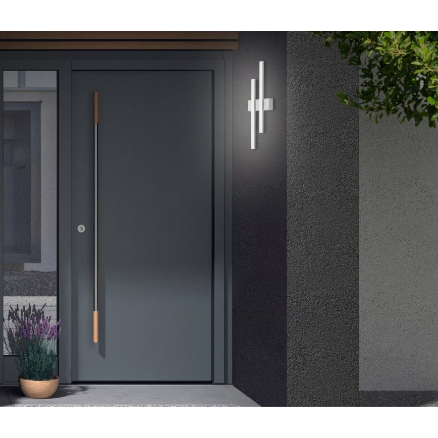 Telefunken - Kinkiet zewnętrzny LED 2xLED/4W/230V 4000K IP44 srebrny