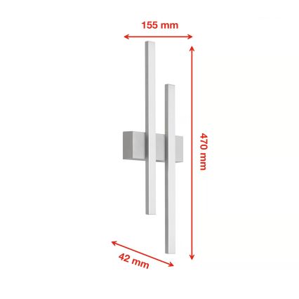 Telefunken - Kinkiet zewnętrzny LED 2xLED/4W/230V 4000K IP44 srebrny