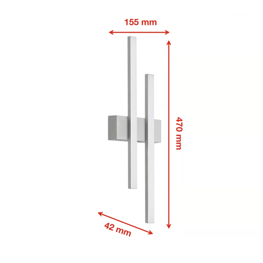 Telefunken - LED zewnętrzny kinkiet 2xLED/4W/230V IP44 srebrny
