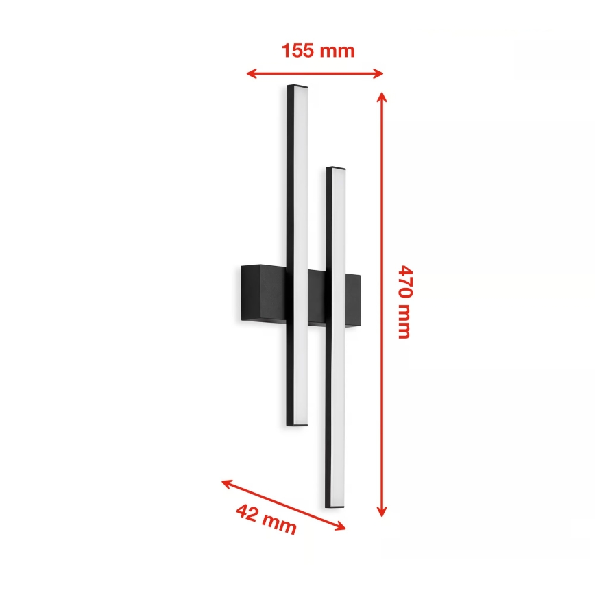 Telefunken - LED zewnętrzny kinkiet 2xLED/4W/230V 4000K IP44 czarny