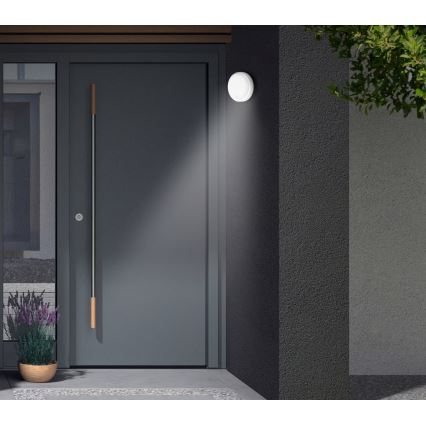 Telefunken - Zewnętrzny kinkiet LED z czujnikiem zmierzchu i ruchu LED/12W/230V IP44 biały