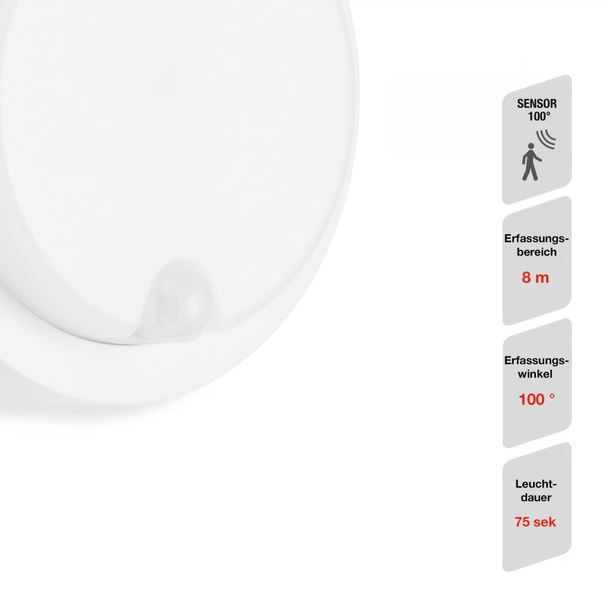 Telefunken - Zewnętrzny kinkiet LED z czujnikiem zmierzchu i ruchu LED/12W/230V IP44 biały