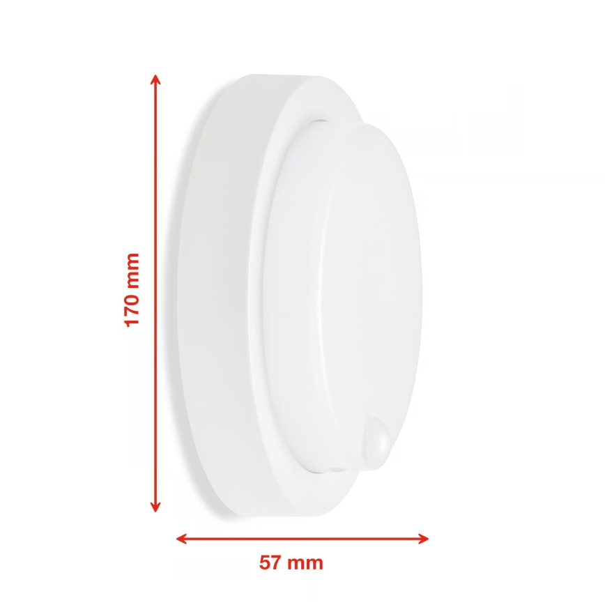 Telefunken - Zewnętrzny kinkiet LED z czujnikiem zmierzchu i ruchu LED/12W/230V IP44 biały