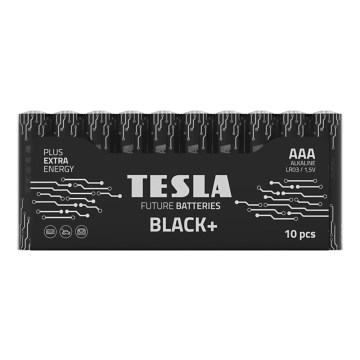 Tesla Batteries - 10 szt. Bateria alkaliczna AAA BLACK+ 1,5V 1200 mAh