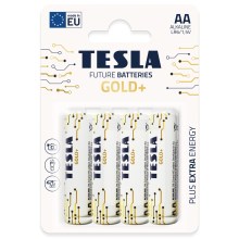 Tesla Batteries - 4 szt. Bateria alkaliczna AA GOLD+ 1,5V