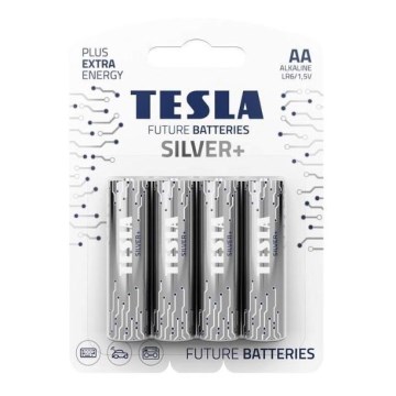 Tesla Batteries - 4 szt. Bateria alkaliczna AA SILVER+ 1,5V 2900 mAh