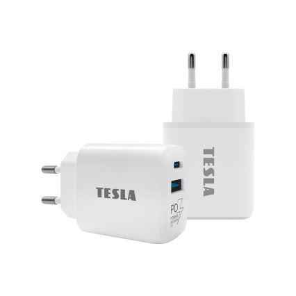 TESLA Electronics - Adapter do szybkiego ładowania Power Delivery 25W biały