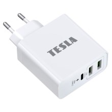 TESLA Electronics - Adapter ładowania USB-C 3w1 65W biały