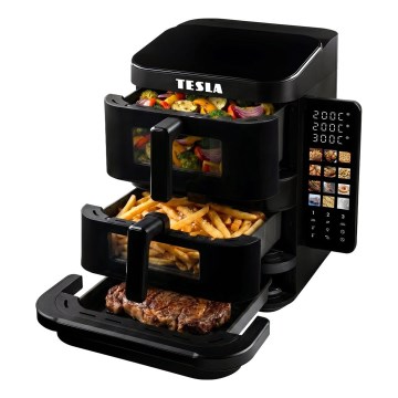 TESLA Electronics AirCook - 3-strefowa frytkownica na gorące powietrze 14,5 l 2800W/230V czarna