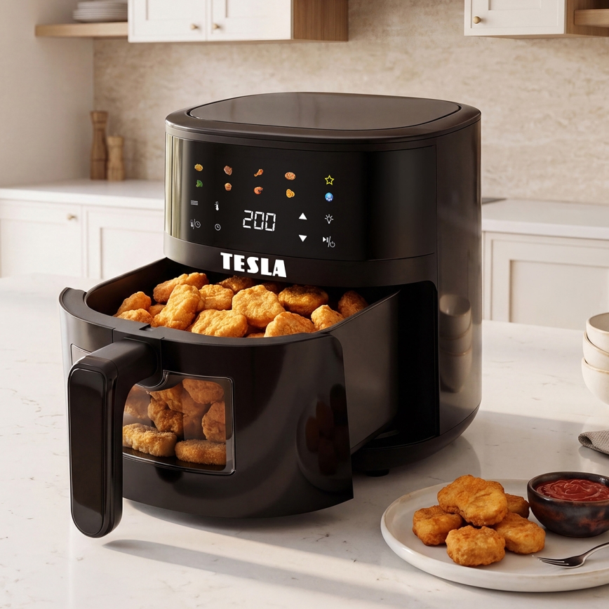 TESLA Electronics AirCook - Frytkownica beztłuszczowa 4,4 l 1450W/230V czarna