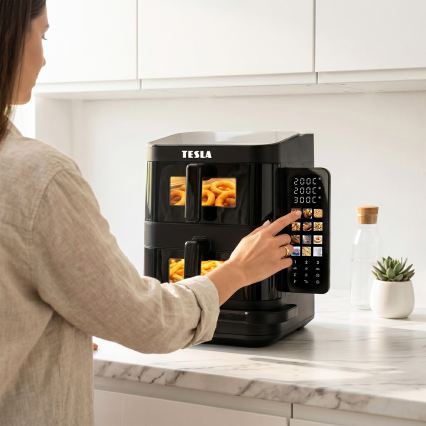 TESLA Electronics AirCook - 3-strefowa frytkownica na gorące powietrze 14,5 l 2800W/230V czarna