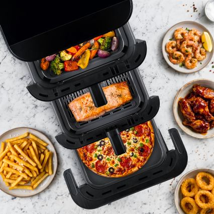 TESLA Electronics AirCook - 3-strefowa frytkownica na gorące powietrze 14,5 l 2800W/230V czarna