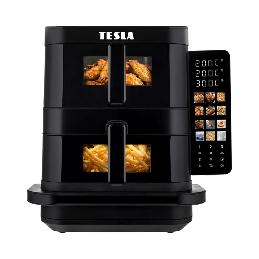 TESLA Electronics AirCook - 3-strefowa frytkownica na gorące powietrze 14,5 l 2800W/230V czarna