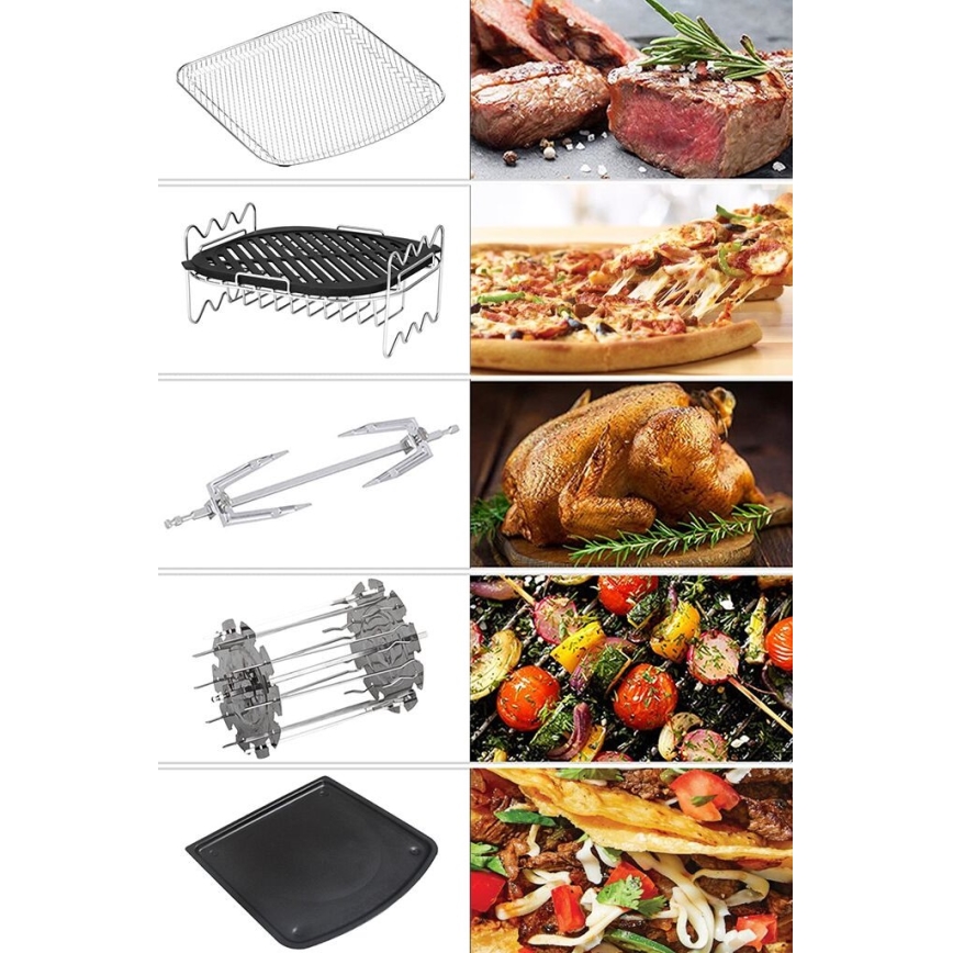TESLA Electronics AirCook - Wielofunkcyjna cyfrowa frytkownica na gorące powietrze 11 l 2000W/230V