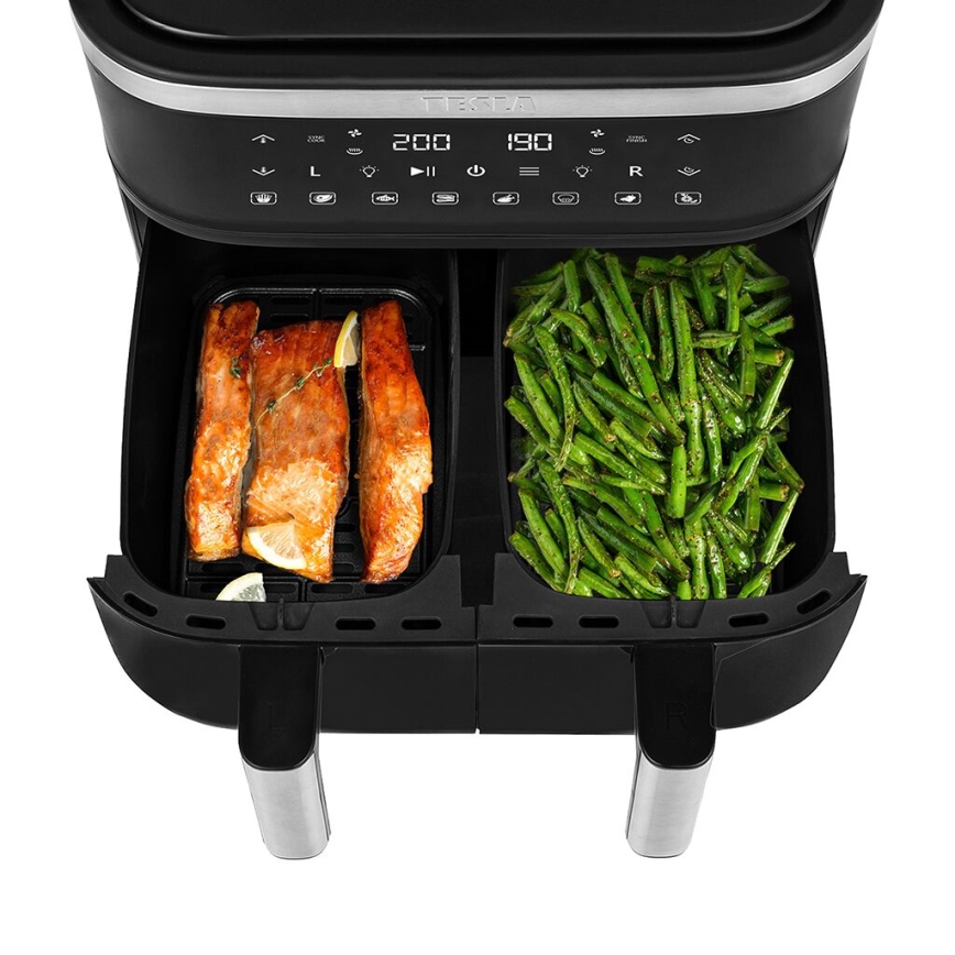 TESLA Electronics AirCook - Wielofunkcyjny dualny cyfrowy Frytownica na gorące powietrze 7,6 l 2850W/230V