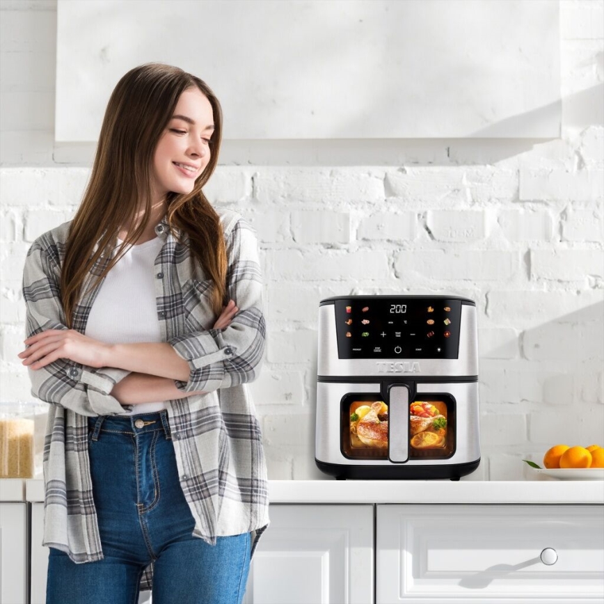 TESLA Electronics AirCook - Wielofunkcyjna cyfrowa frytkownica na gorące powietrze 7 l 1600W/230V