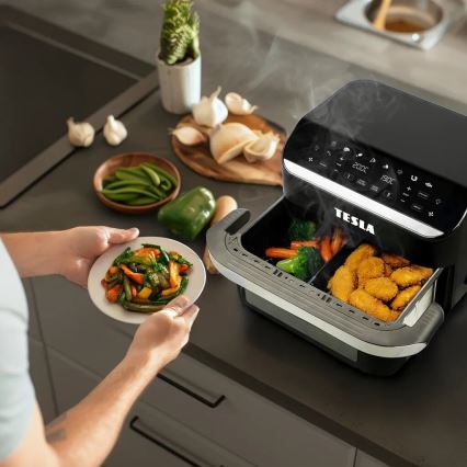TESLA Electronics AirCook - Wielofunkcyjna, podwójna cyfrowa frytkownica na gorące powietrze 10 l 2400W/230V