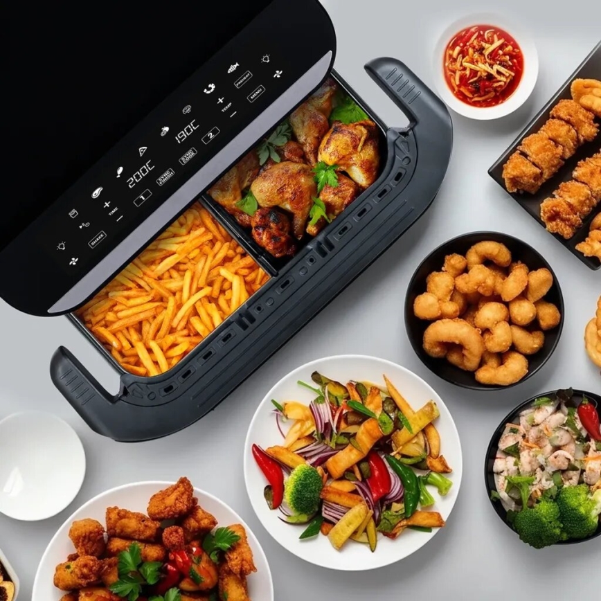 TESLA Electronics AirCook - Wielofunkcyjna, podwójna cyfrowa frytkownica na gorące powietrze 10 l 2400W/230V