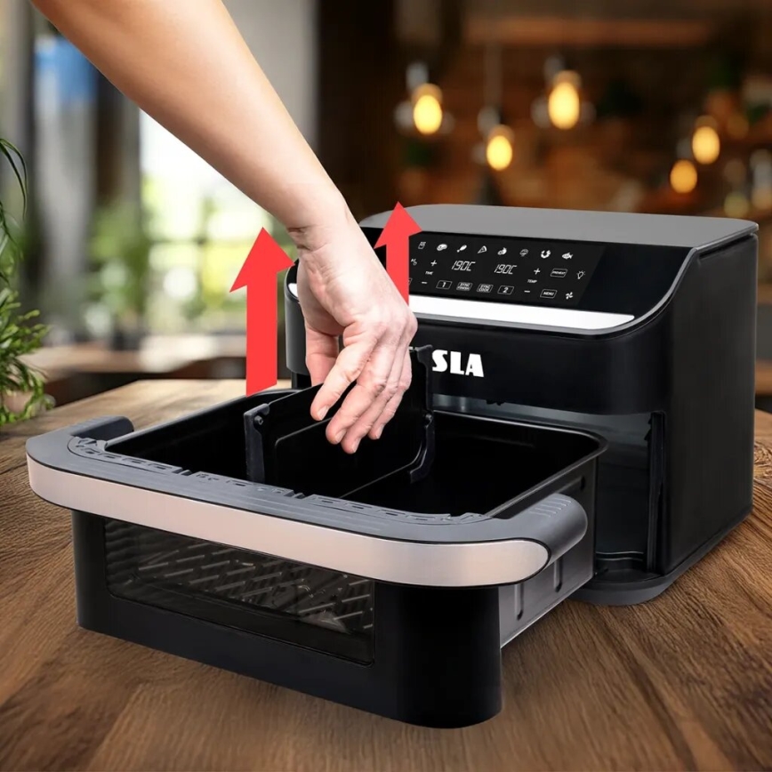 TESLA Electronics AirCook - Wielofunkcyjna, podwójna cyfrowa frytkownica na gorące powietrze 10 l 2400W/230V