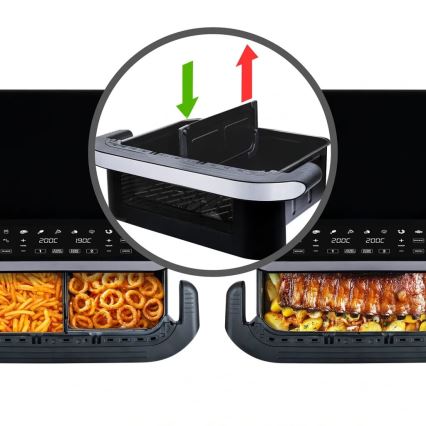 TESLA Electronics AirCook - Wielofunkcyjna, podwójna cyfrowa frytkownica na gorące powietrze 10 l 2400W/230V