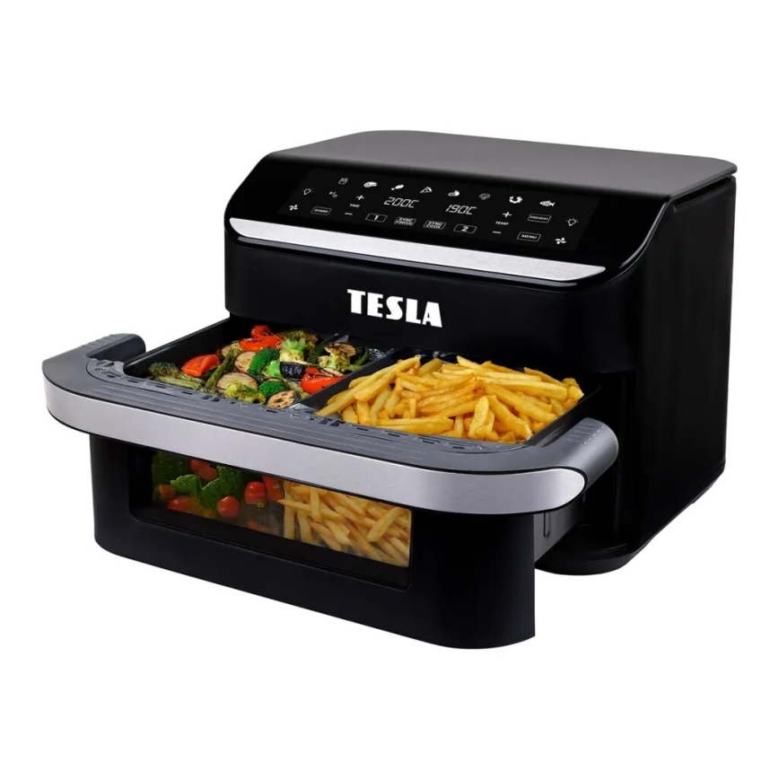 TESLA Electronics AirCook - Wielofunkcyjna, podwójna cyfrowa frytkownica na gorące powietrze 10 l 2400W/230V