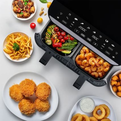 TESLA Electronics AirCook - Wielofunkcyjna, podwójna cyfrowa frytkownica na gorące powietrze 9 l 2400W/230V