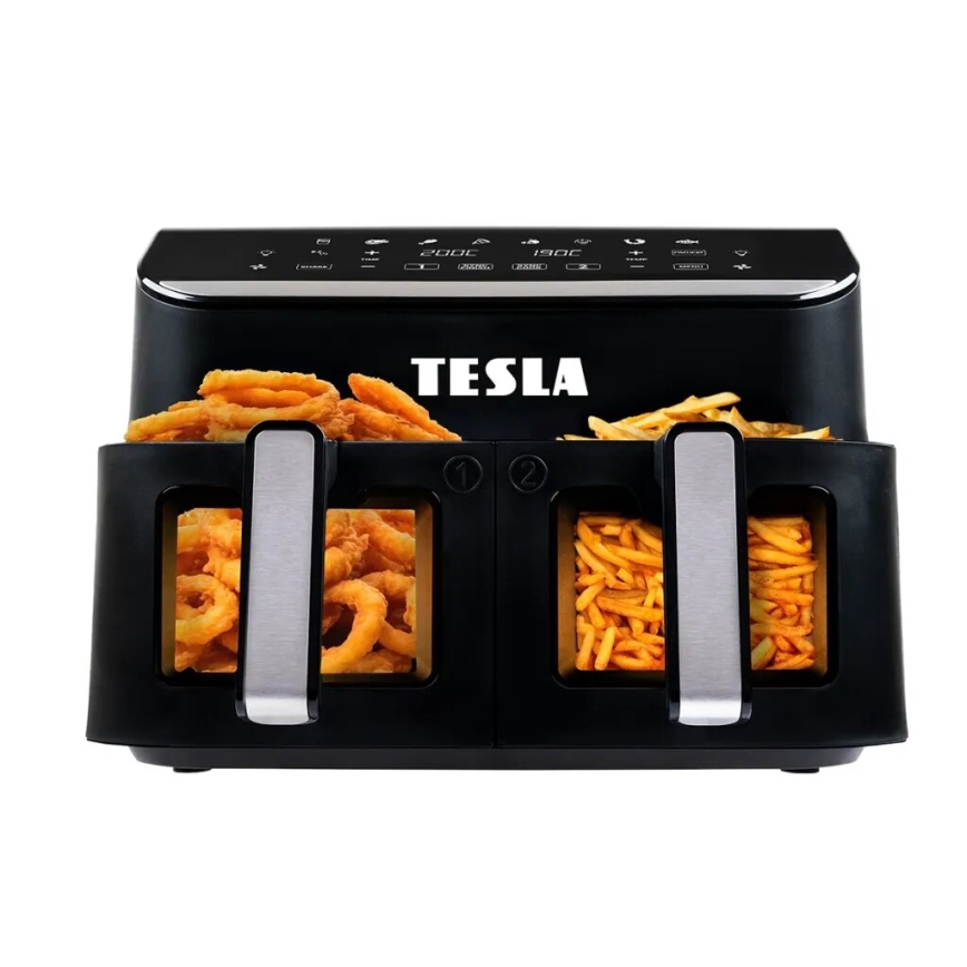 TESLA Electronics AirCook - Wielofunkcyjna, podwójna cyfrowa frytkownica na gorące powietrze 9 l 2400W/230V