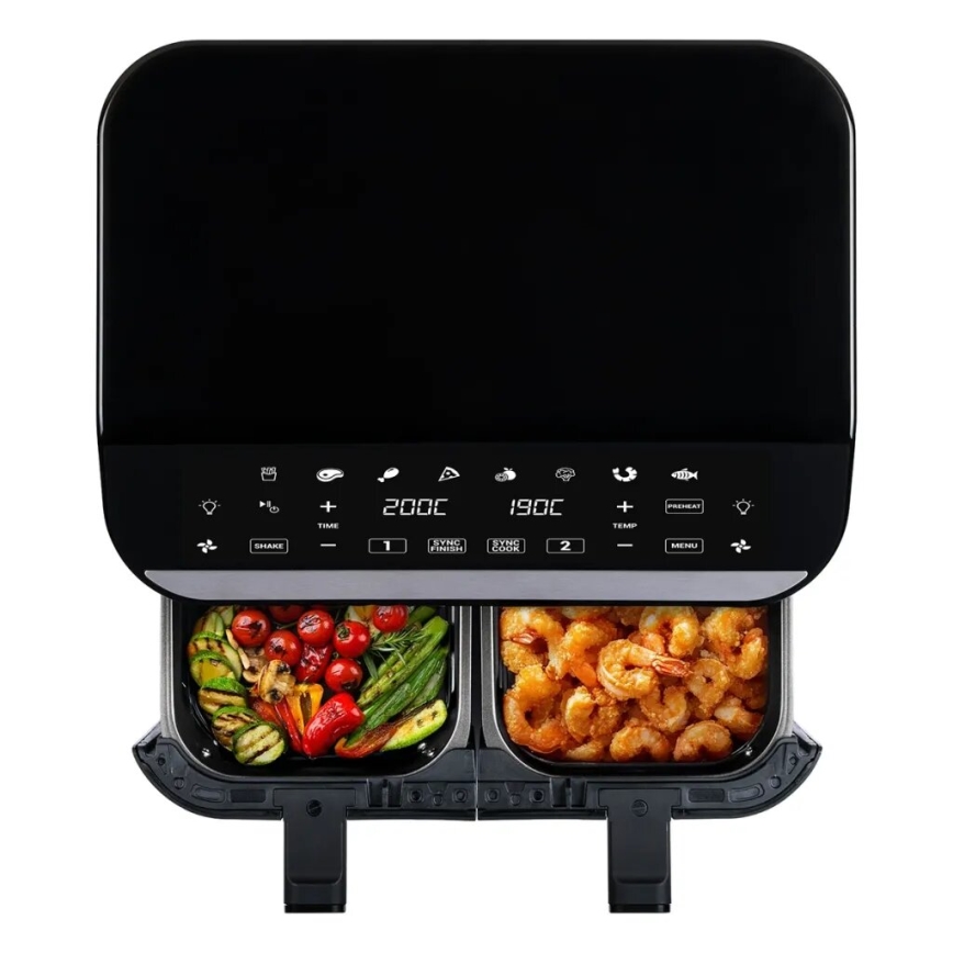 TESLA Electronics AirCook - Wielofunkcyjna, podwójna cyfrowa frytkownica na gorące powietrze 9 l 2400W/230V