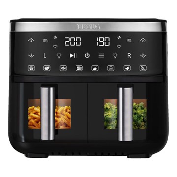 TESLA Electronics AirCook - Wielofunkcyjny dualny cyfrowy Frytownica na gorące powietrze 7,6 l 2850W/230V