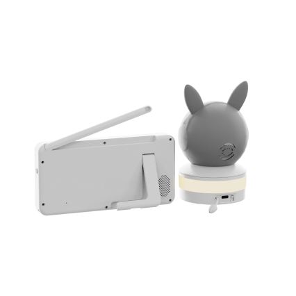 TESLA Electronics Bambino - Inteligentna niania z monitorem 4 MP 2560p 5V 5000 mAh Wi-Fi Tuya szary/biały