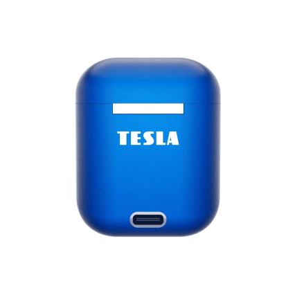 TESLA Electronics - Bezprzewodowe słuchawki 300 mAh + 2x 25 mAh IPX4 niebieskie