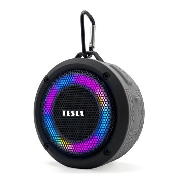 TESLA Electronics - Bezprzewodowy głośnik LED RGB 5W/1200 mAh/3,7V IPX7 szary
