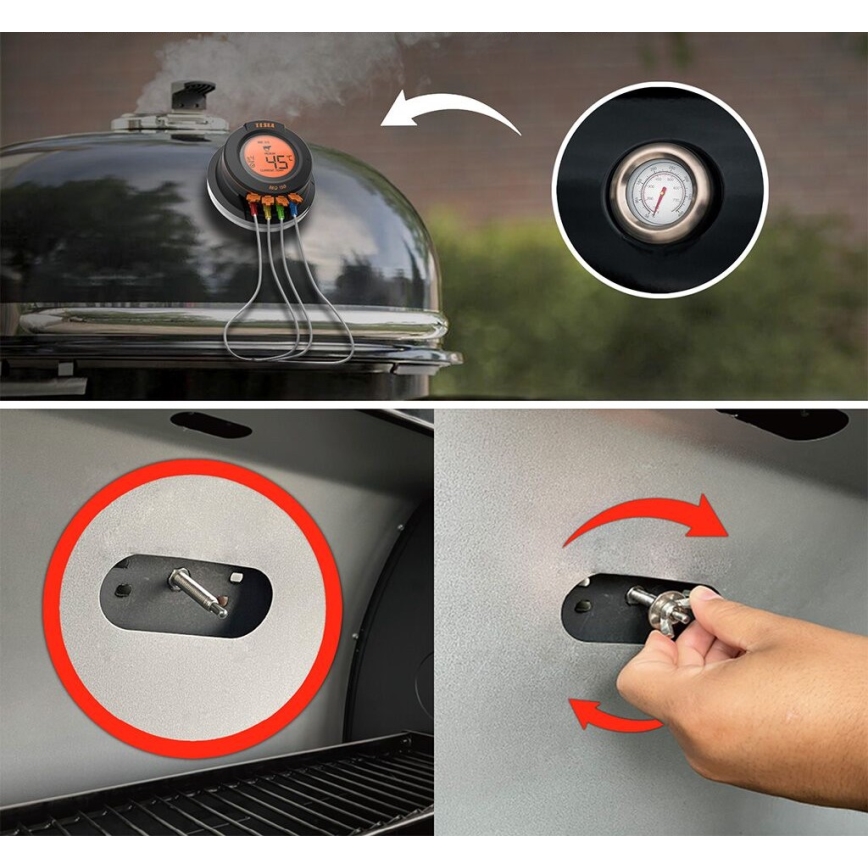 TESLA Electronics Cook - Cyfrowy termometr do mięsa z sondą 0-400 °C 2xAA IP65