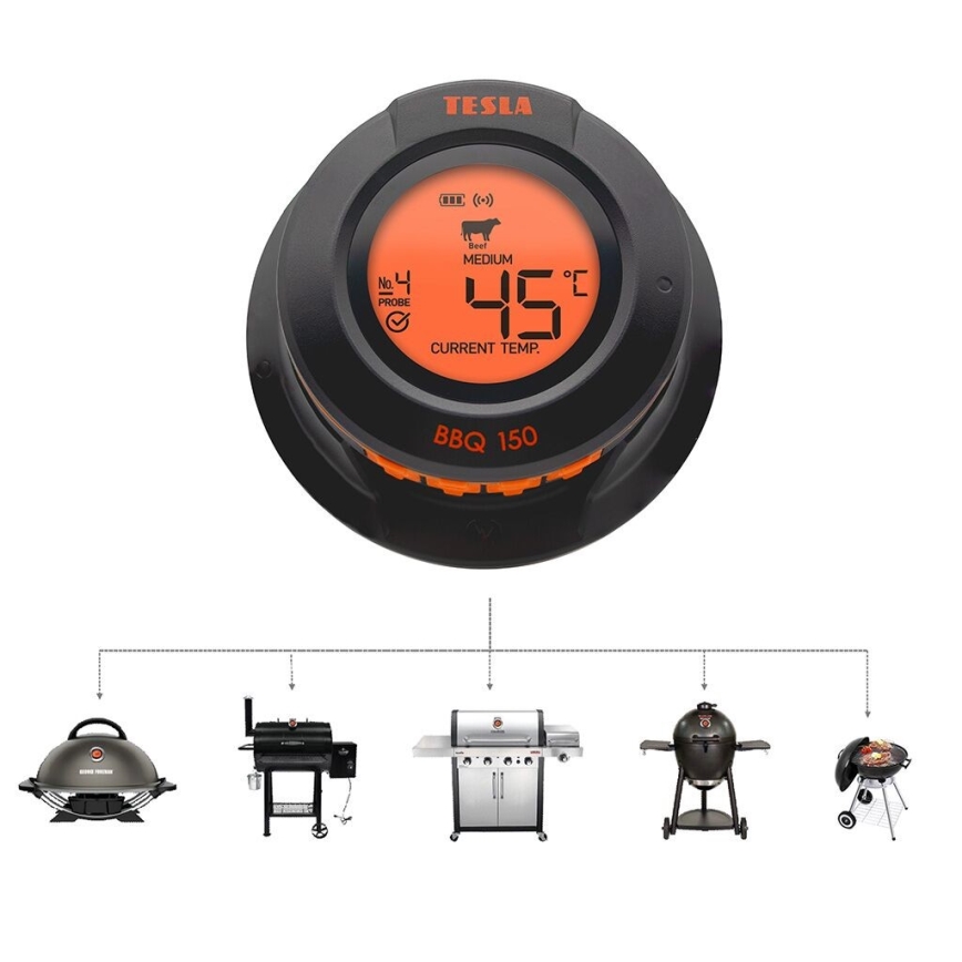 TESLA Electronics Cook - Cyfrowy termometr do mięsa z sondą 0-400 °C 2xAA IP65