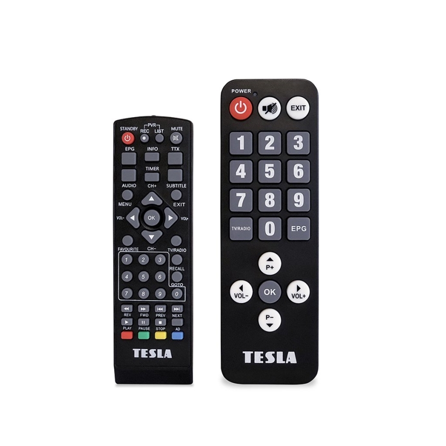 TESLA Electronics - DVB-T2 H.265 (HEVC) odbiornik + 2x pilot zdalnego sterowania