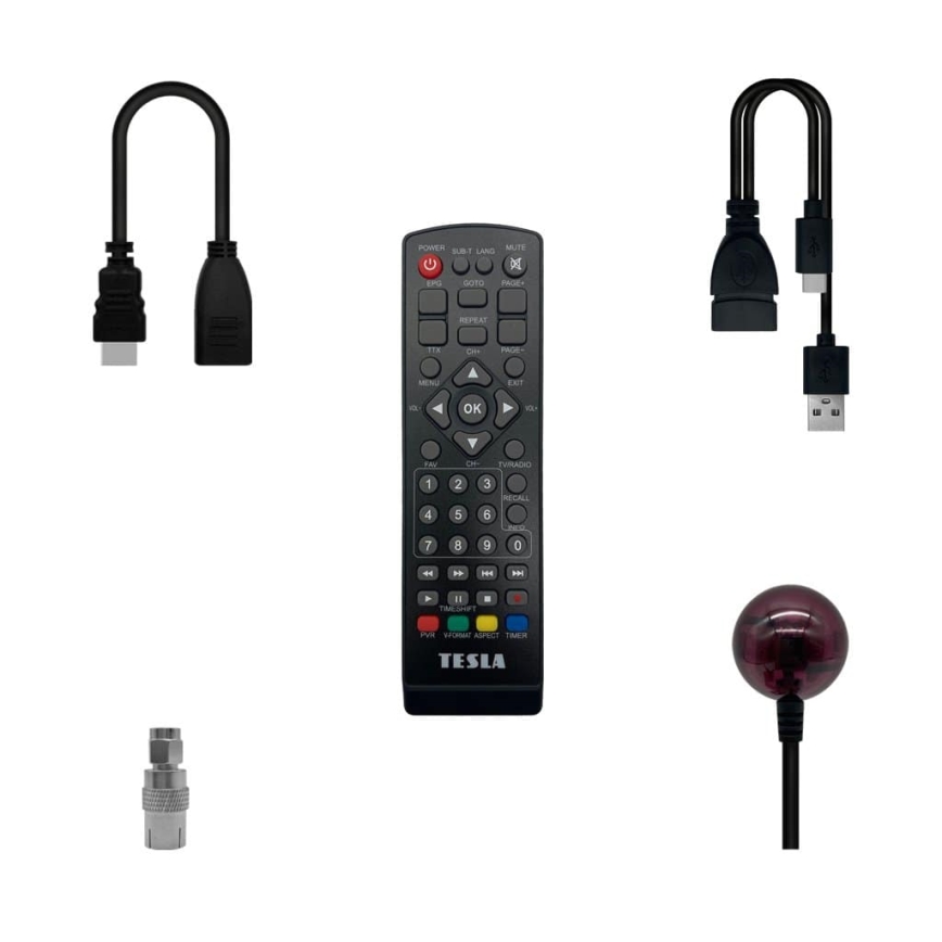 TESLA Electronics - DVB-T2 H.265 (HEVC) odbiornik HDMI-CEC 2xAAA + pilot zdalnego sterowania