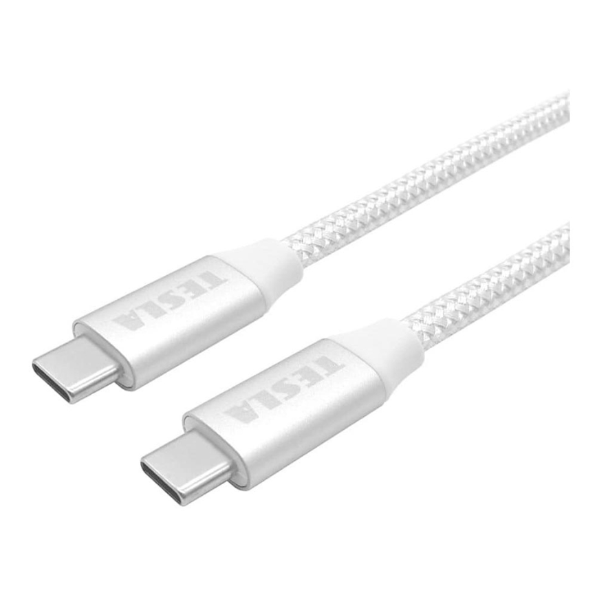 TESLA Electronics - Kabel USB Złącze USB-C 3.2 Power Delivery 1m 100W biały