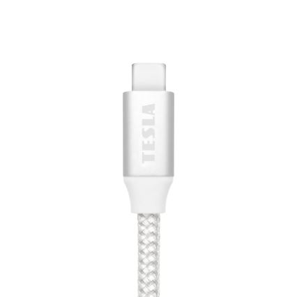 TESLA Electronics - Kabel USB Złącze USB-C 3.2 Power Delivery 1m 100W biały