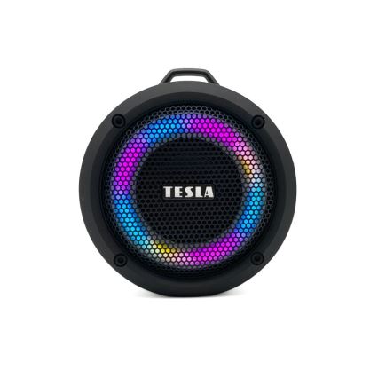 TESLA Electronics - LED RGB Głośnik bezprzewodowy 5W/1200 mAh/3,7V IPX7 szare