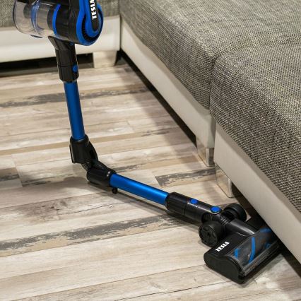 TESLA Electronics PureStar - Elastyczny bezprzewodowy odkurzacz pionowy 3w1 300W/2200 mAh czarny/niebieski