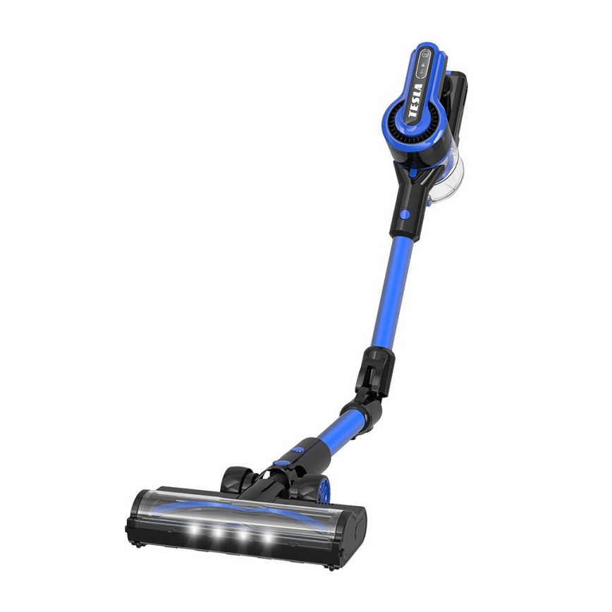 TESLA Electronics PureStar - Elastyczny bezprzewodowy odkurzacz pionowy 3w1 300W/2200 mAh czarny/niebieski