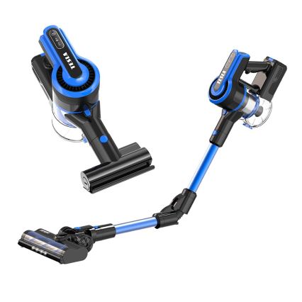 TESLA Electronics PureStar - Elastyczny bezprzewodowy odkurzacz pionowy 3w1 300W/2200 mAh czarny/niebieski