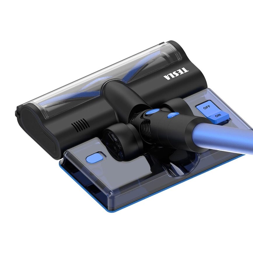 TESLA Electronics PureStar - Elastyczny bezprzewodowy odkurzacz pionowy 3w1 300W/2200 mAh czarny/niebieski